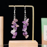 Natural amethyst stone drop earrings -20230313PUR